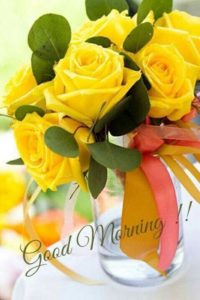 Good Morning Wishes with Yellow Roses
