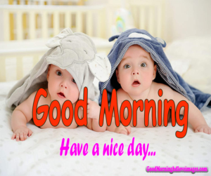 Very Cute Baby Good Morning Have a Nice Day Photo Image