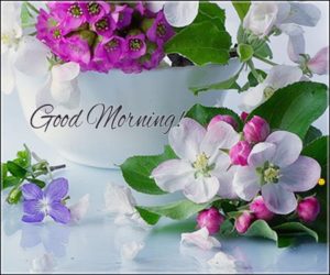 Very Special Good Morning Photo with White Flower