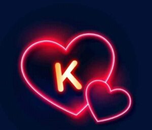 Stylish K Letter Heart Images